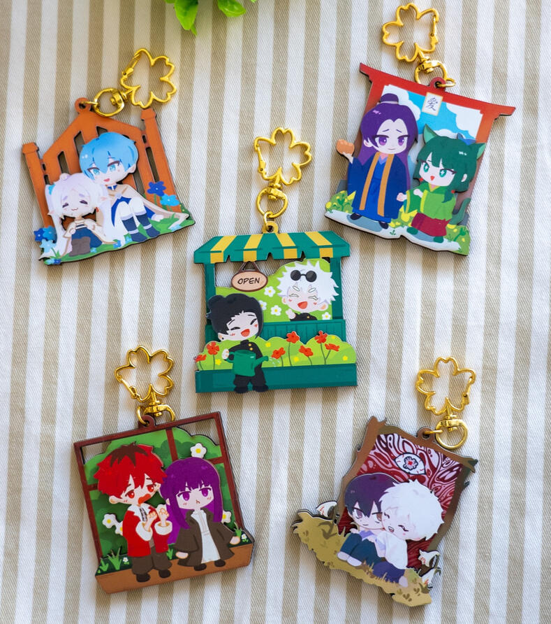 double layer wood charms